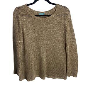 J Mclaughlin Size Small Raelyn Linen Blend Sweater Sand Brown Netural Minimal